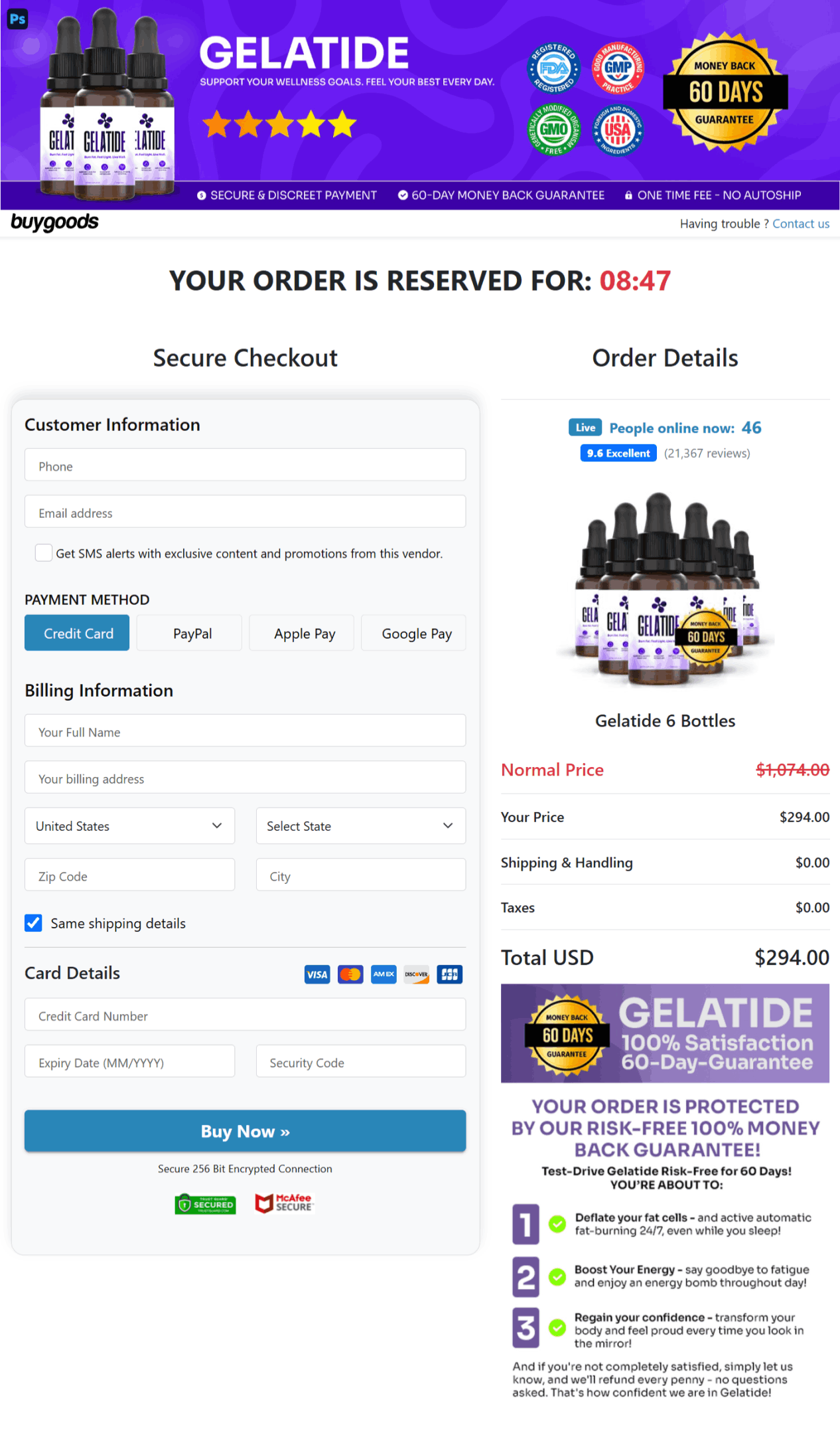 gelatide secure checkout
